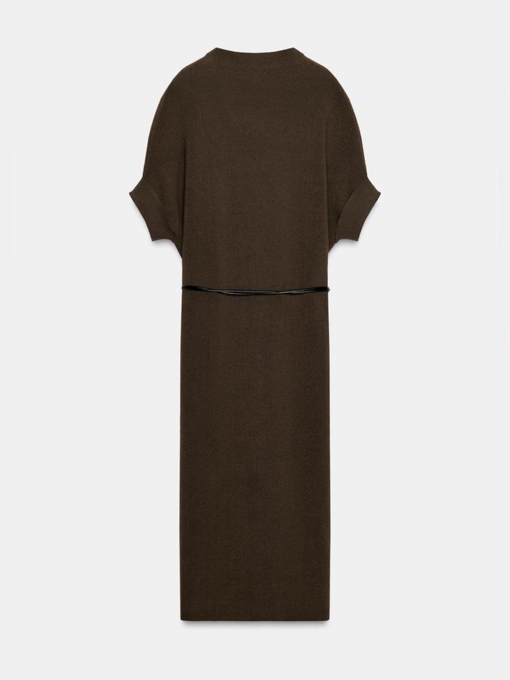 NWT. Zara Mink Knit Loose-Fitting Belted Midi Dress. Size L. - Picture 7 of 11